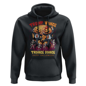 Funny Trump Vance Halloween Hoodie Trump Vance Trance Dance Pumpkin Skeleton Dancing Moon TS11 Black Print Your Wear