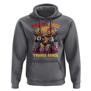 Funny Trump Vance Halloween Hoodie Trump Vance Trance Dance Pumpkin Skeleton Dancing Moon TS11 Charcoal Print Your Wear