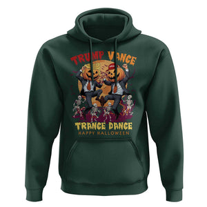 Funny Trump Vance Halloween Hoodie Trump Vance Trance Dance Pumpkin Skeleton Dancing Moon TS11 Dark Forest Green Print Your Wear