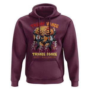 Funny Trump Vance Halloween Hoodie Trump Vance Trance Dance Pumpkin Skeleton Dancing Moon TS11 Maroon Print Your Wear