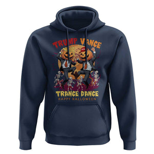 Funny Trump Vance Halloween Hoodie Trump Vance Trance Dance Pumpkin Skeleton Dancing Moon TS11 Navy Print Your Wear