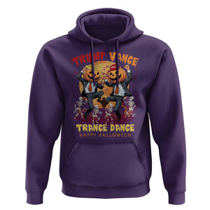 Funny Trump Vance Halloween Hoodie Trump Vance Trance Dance Pumpkin Skeleton Dancing Moon TS11 Purple Print Your Wear