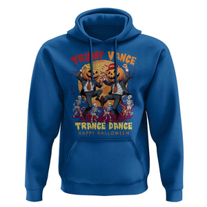 Funny Trump Vance Halloween Hoodie Trump Vance Trance Dance Pumpkin Skeleton Dancing Moon TS11 Royal Blue Print Your Wear