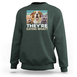 Funny Trump Pets Sweatshirt They're Eating What Cats And Dogs Presidential Election TS11 Dark Forest Green Print Your Wear