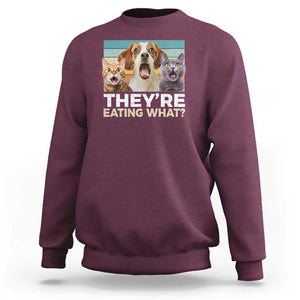 Funny Trump Pets Sweatshirt They're Eating What Cats And Dogs Presidential Election TS11 Maroon Print Your Wear