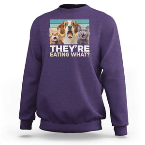 Funny Trump Pets Sweatshirt They're Eating What Cats And Dogs Presidential Election TS11 Purple Print Your Wear