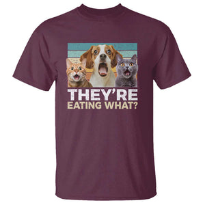 Funny Trump Pets T Shirt They're Eating What Cats And Dogs Presidential Election TS11 Maroon Print Your Wear