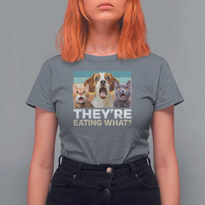 Funny Trump Pets T Shirt For Women They're Eating What Cats And Dogs Presidential Election TS11 Charcoal Print Your Wear