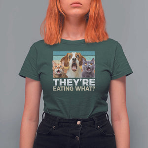 Funny Trump Pets T Shirt For Women They're Eating What Cats And Dogs Presidential Election TS11 Dark Forest Green Print Your Wear