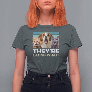 Funny Trump Pets T Shirt For Women They're Eating What Cats And Dogs Presidential Election TS11 Dark Heather Print Your Wear