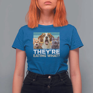 Funny Trump Pets T Shirt For Women They're Eating What Cats And Dogs Presidential Election TS11 Royal Blue Print Your Wear