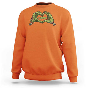 Funny Trump Halloween Sweatshirt Trump Heart Green Zombie Hand Election 2024 Costume TS11 Orange Print Your Wear