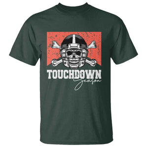 Funny American Football T Shirt Touchdown Season Cowboy Skull Football Player Helmet TS11 Dark Forest Green Print Your Wear