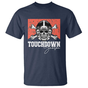 Funny American Football T Shirt Touchdown Season Cowboy Skull Football Player Helmet TS11 Navy Print Your Wear