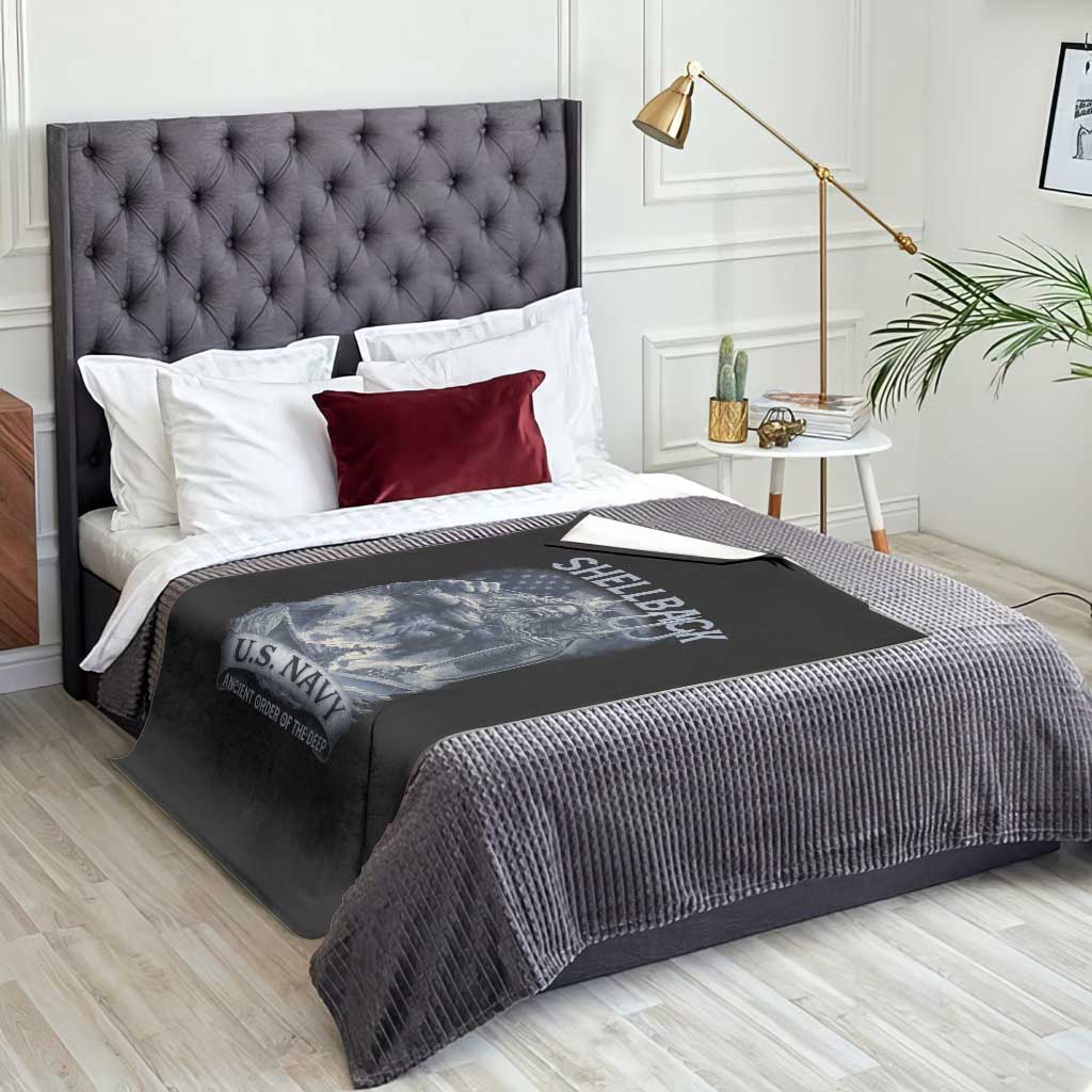 Navy Veteran Throw Blanket King Neptune Shellback Ancient Order Of The Deep TS11 Print Your Wear