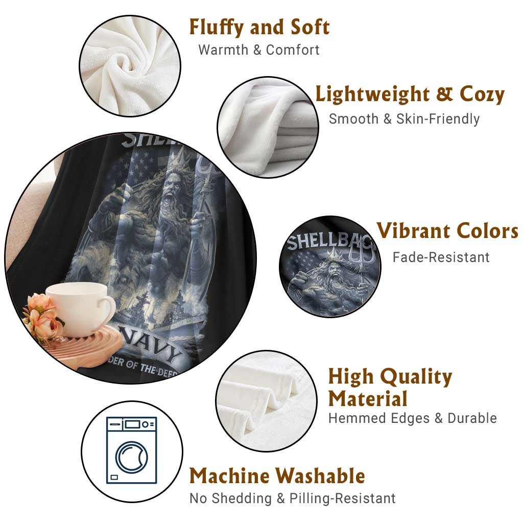 Navy Veteran Throw Blanket King Neptune Shellback Ancient Order Of The Deep TS11 Print Your Wear