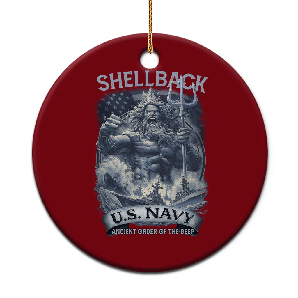 Navy Veteran Ceramic Ornament King Neptune Shellback Ancient Order Of The Deep TS11 1pc Red Print Your Wear