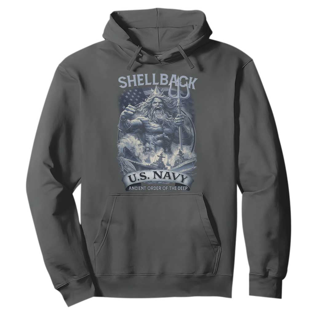 Navy Veteran Hoodie King Neptune Shellback Ancient Order Of The Deep TS11 Dark Heather Print Your Wear
