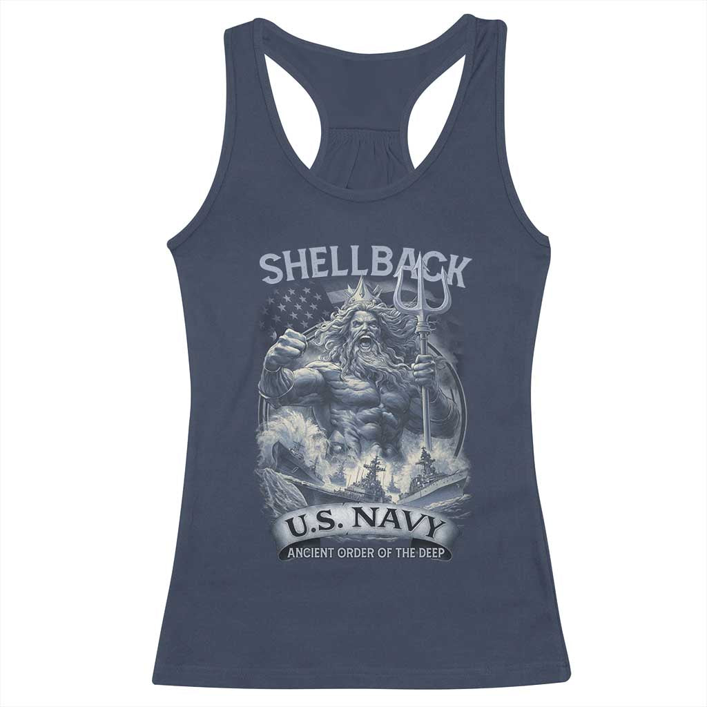Navy Veteran Racerback Tank Top King Neptune Shellback Ancient Order Of The Deep TS11 Navy Print Your Wear