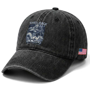 Navy Veteran Washed Cotton Baseball Cap King Neptune Shellback Ancient Order Of The Deep TS11 Print Your Wear