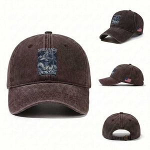 Navy Veteran Washed Cotton Baseball Cap King Neptune Shellback Ancient Order Of The Deep TS11 Washed Cap Universal Fit Dark Brown Print Your Wear