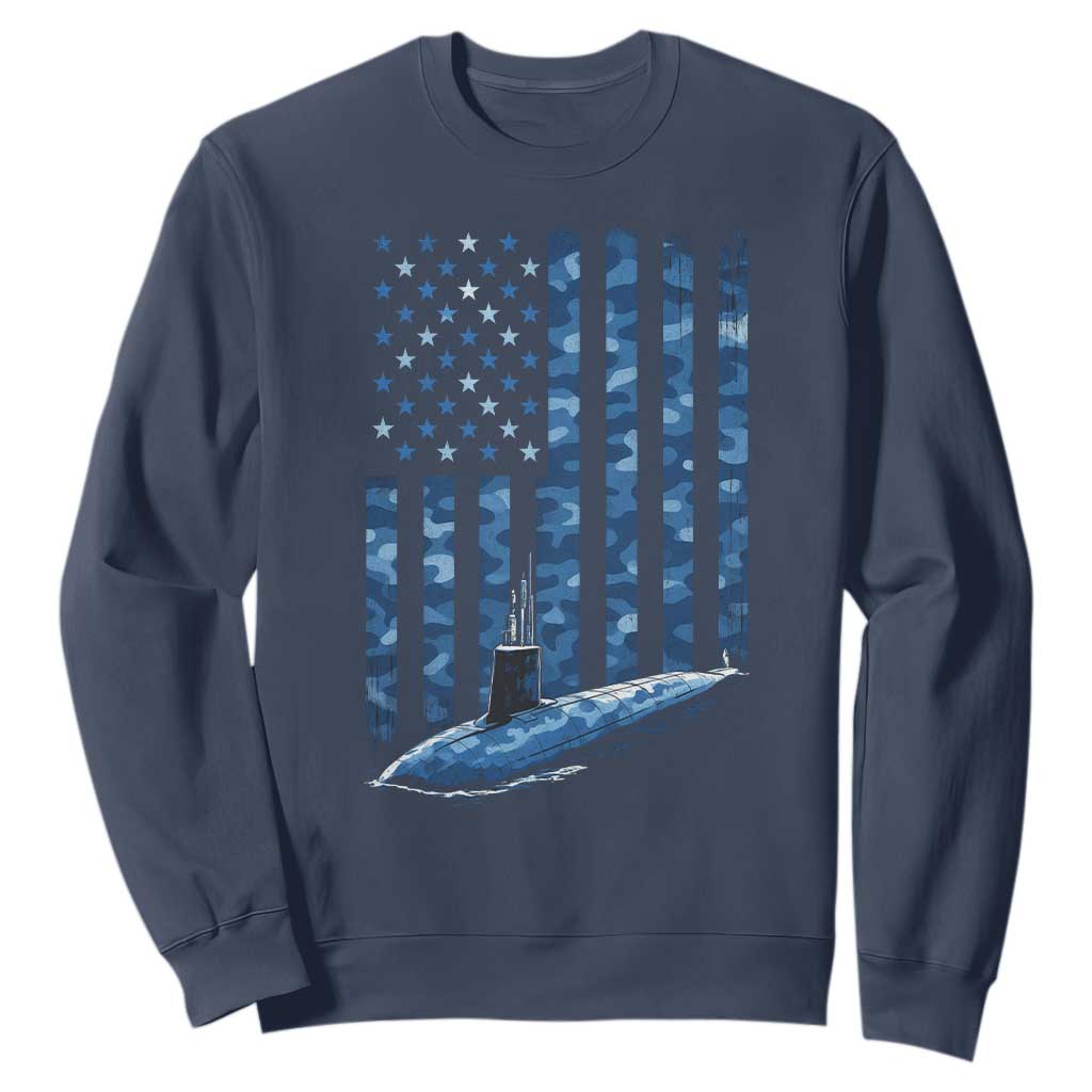 Patriotic Submarine Veteran Sweatshirt Submariner Vintage Camo American Flag TS11 Navy Print Your Wear