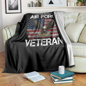 Air Force Veteran Throw Blanket Bald Eagle Vintage American Flag TS11 Print Your Wear