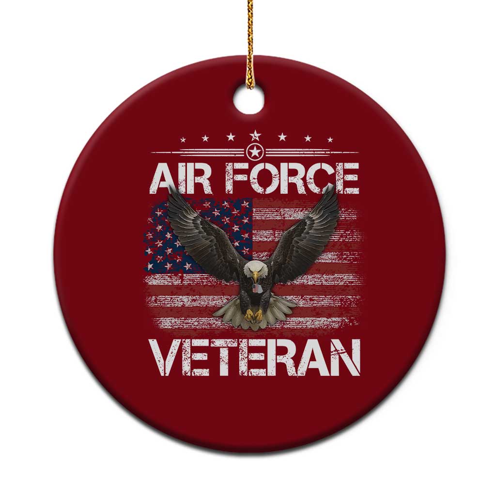 Air Force Veteran Ceramic Ornament Bald Eagle Vintage American Flag TS11 1pc Red Print Your Wear