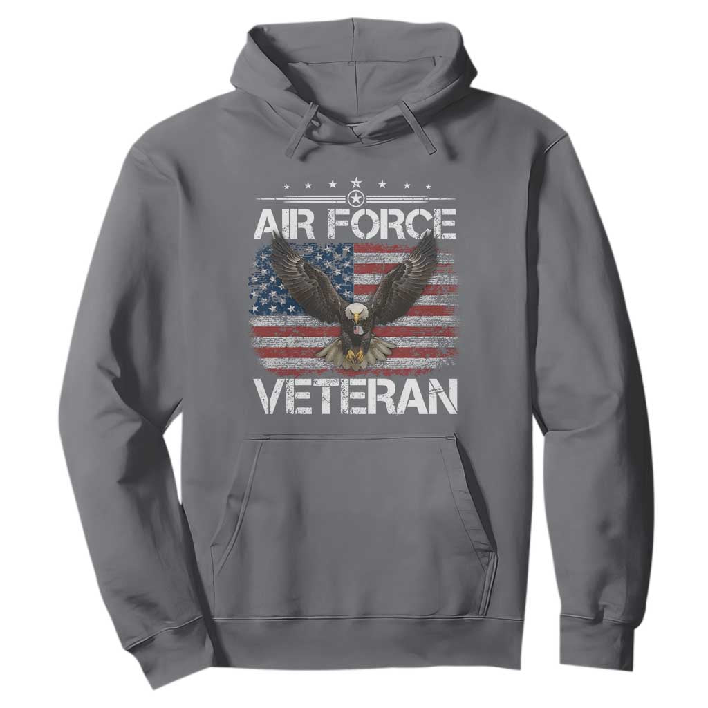 Air Force Veteran Hoodie Bald Eagle Vintage American Flag TS11 Charcoal Print Your Wear