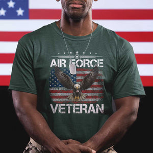 Air Force Veteran T Shirt Bald Eagle Vintage American Flag TS11 Dark Forest Green Print Your Wear