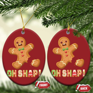 Funny Xmas Gingerbread Christmas Ornament Oh Snap Cookie Baking TS11 Oval Red Print Your Wear