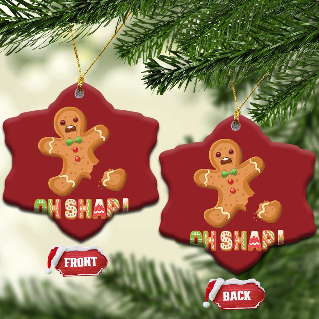 Funny Xmas Gingerbread Christmas Ornament Oh Snap Cookie Baking TS11 Snow Flake Red Print Your Wear