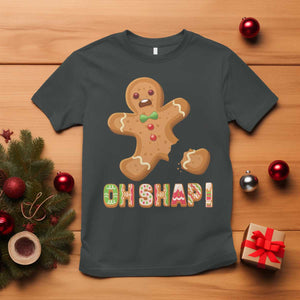 Funny Christmas Gingerbread T Shirt Oh Snap Cookie Baking TS11 Dark Heather Print Your Wear