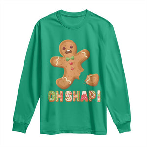 Funny Christmas Gingerbread Long Sleeve Shirt Oh Snap Cookie Baking TS11 Irish Green Print Your Wear