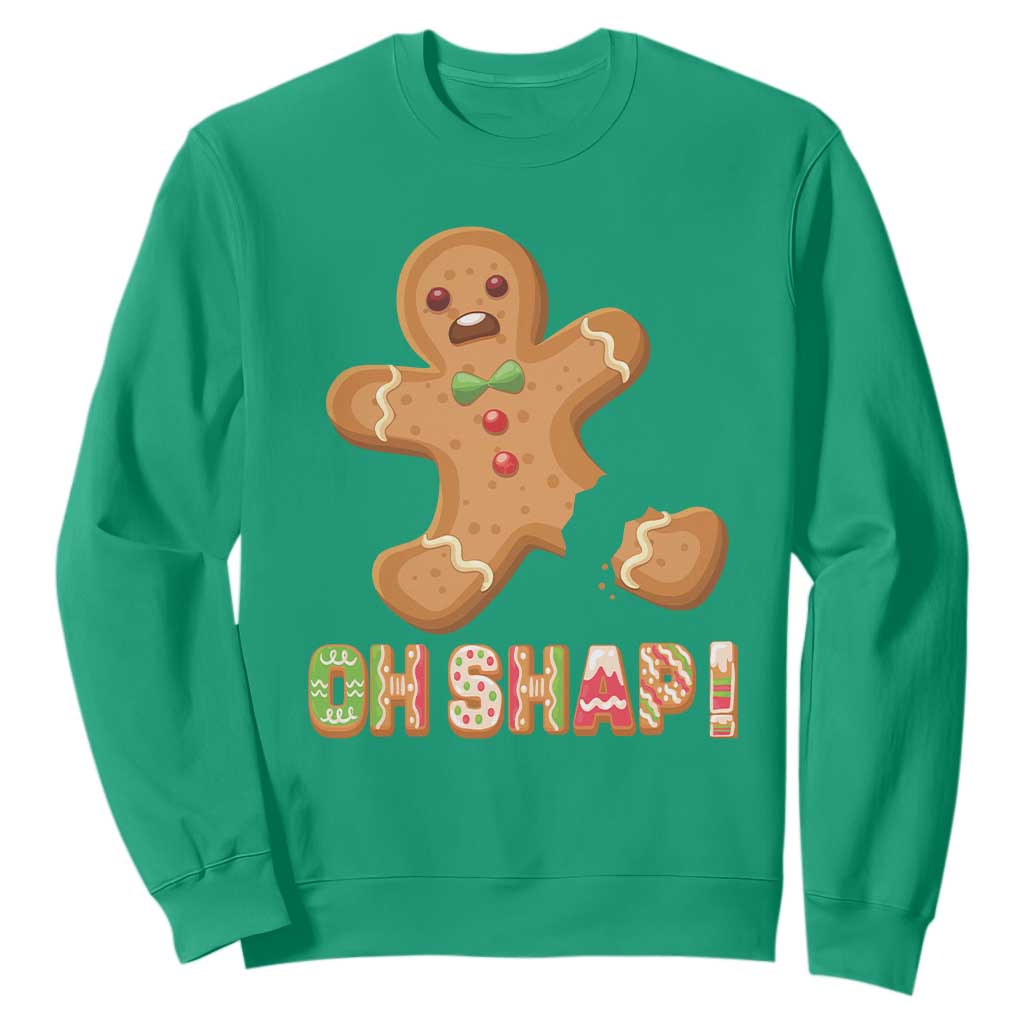 Funny Christmas Gingerbread Sweatshirt Oh Snap Cookie Baking TS11 Irish Green Print Your Wear