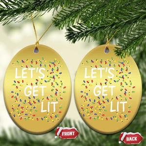 Funny Christmas Christmas Ornament Let's Get Lit Led Lights Xmas TS11 Oval Gold Print Your Wear