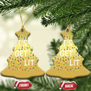 Funny Christmas Christmas Ornament Let's Get Lit Led Lights Xmas TS11 Christmas Tree Gold Print Your Wear