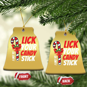 Funny Christmas Christmas Ornament I Like To Lick Your Candy Stick TS11 Bell Flake Gold Print Your Wear