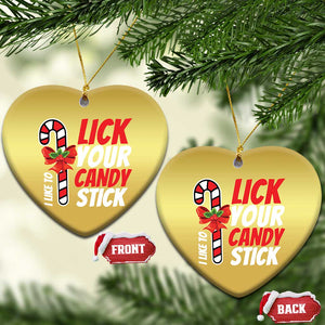 Funny Christmas Christmas Ornament I Like To Lick Your Candy Stick TS11 Heart Gold Print Your Wear