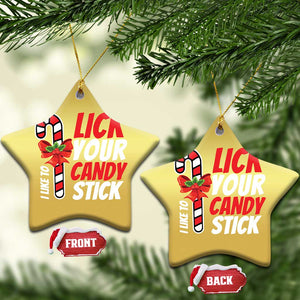 Funny Christmas Christmas Ornament I Like To Lick Your Candy Stick TS11 Star Gold Print Your Wear