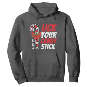 Funny Christmas Hoodie I Like To Lick Your Candy Stick TS11 Dark Heather Print Your Wear