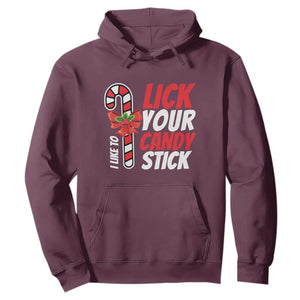 Funny Christmas Hoodie I Like To Lick Your Candy Stick TS11 Maroon Print Your Wear