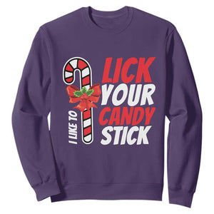 Funny Christmas Sweatshirt I Like To Lick Your Candy Stick TS11 Purple Print Your Wear