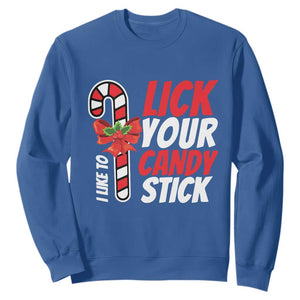 Funny Christmas Sweatshirt I Like To Lick Your Candy Stick TS11 Royal Blue Print Your Wear