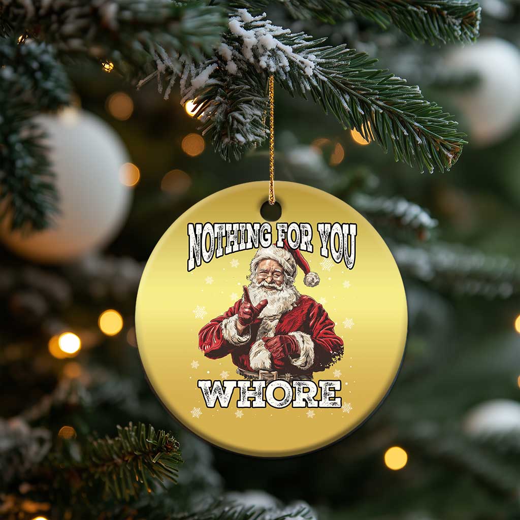 Funny Christmas Santa Christmas Ornament Nothing For You Whore Dirty Xmas Jokes TS11 Print Your Wear