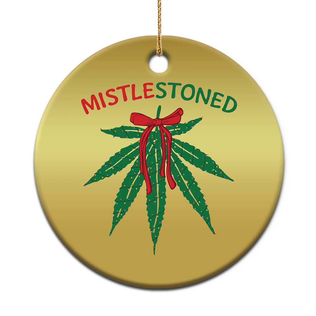 Funny Weed Xmas Christmas Ornament Mistlestoned Mistletoe Led Lights TS11 Print Your Wear