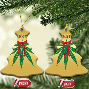 Funny Weed Xmas Christmas Ornament Mistlestoned Mistletoe Led Lights TS11 Christmas Tree Gold Print Your Wear