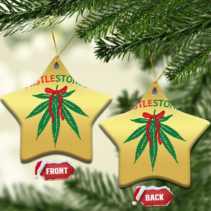 Funny Weed Xmas Christmas Ornament Mistlestoned Mistletoe Led Lights TS11 Star Gold Print Your Wear