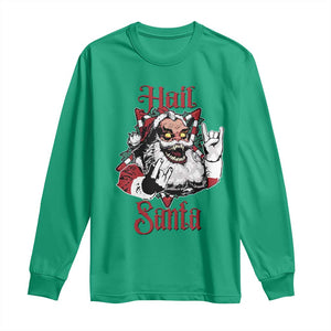 Hail Santa Heavy Metal Christmas Long Sleeve Shirt Krampus Xmas Rock & Roll TS11 Irish Green Print Your Wear