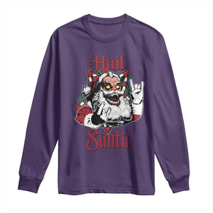 Hail Santa Heavy Metal Christmas Long Sleeve Shirt Krampus Xmas Rock & Roll TS11 Purple Print Your Wear